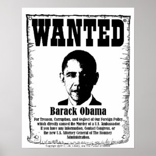 X-Grande affiche Recherchée de Barack Obama