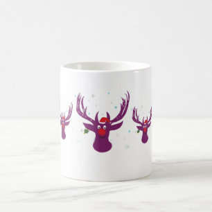 X mas Reindeer Dessin Drôle Fête Mug