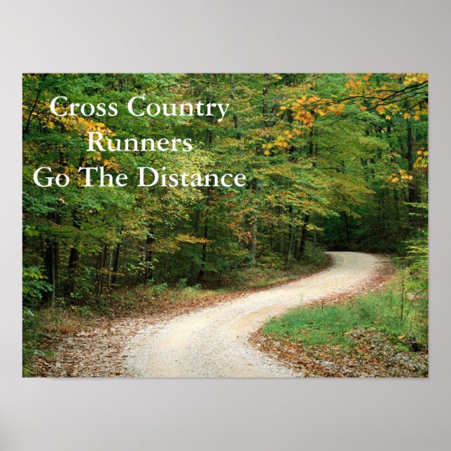 XC RUNNERS ALLEZ LA DISTANCE Poster Papier 16"x 12 (Devant)