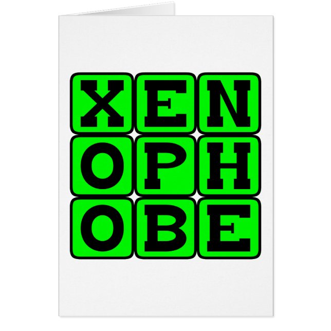 Xénophobe, Peur de l'étranger (Devant)