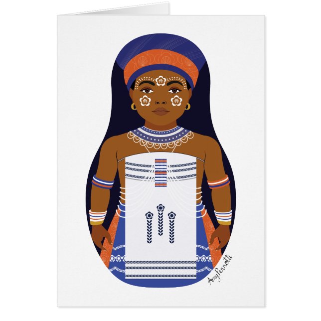 Xhosa, carte Matryoshka sud-africaine (Devant)