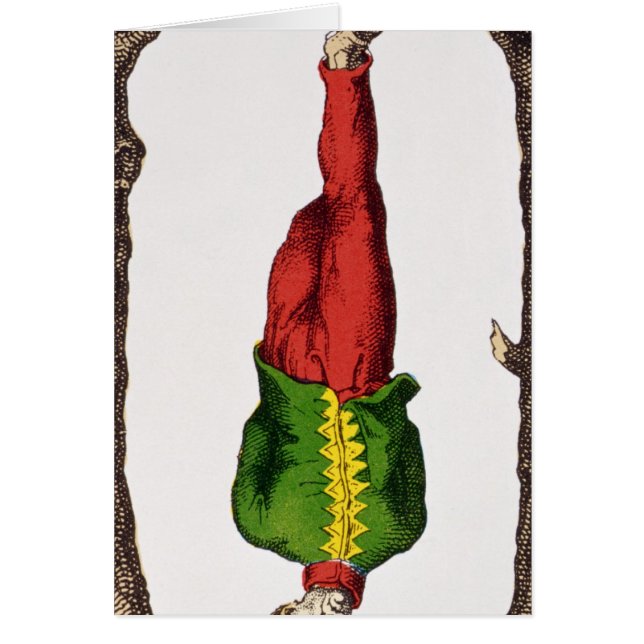 XII l'homme pendu, carte de tarot (Devant)