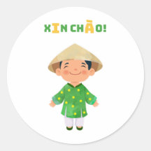 XIN CHÀO ! autocollant au Vietnam