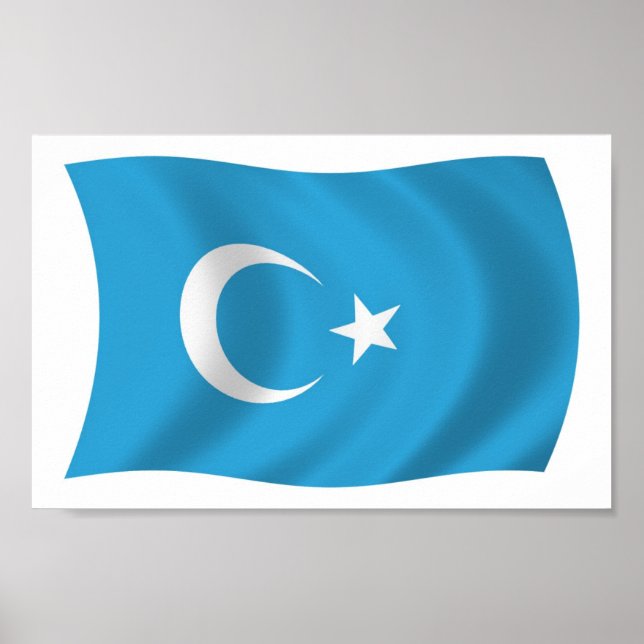 Xinjianj Uigur Flag Poster Print (Devant)
