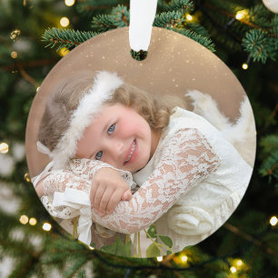 Xmas Angel Light Girl Photo Brown Gold