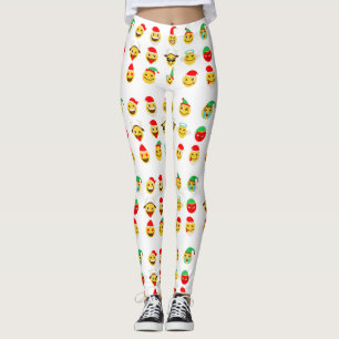 xmas emoji joyeux visage leggings