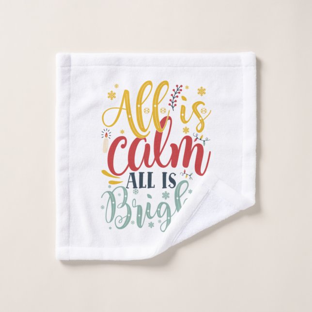 Xmas Gift | All Is Calm All Is Bright (Gant de toilette)
