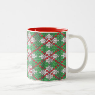 XMAS JACQUARD KNIT rouge Mug à deux tons
