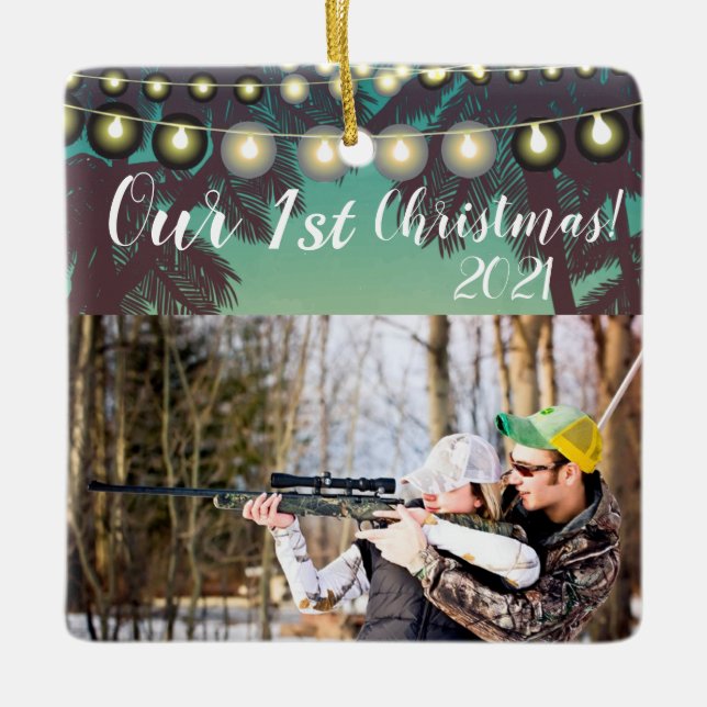 XMAS Ornement Plage Coucher de soleil Palmier (Devant)