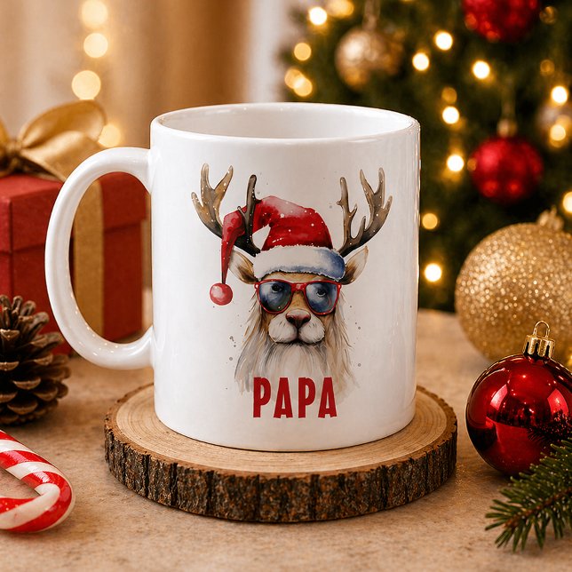 Xmas Reindeer Nom personnalisé Mug (Personalized Christmas Mug)