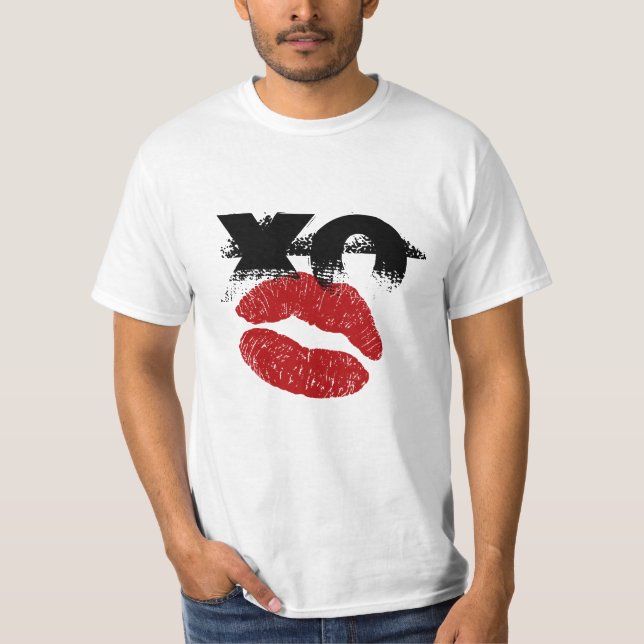 XO XO embrasse-moi T-Shirt rétro / Fêtes de filles (Devant)