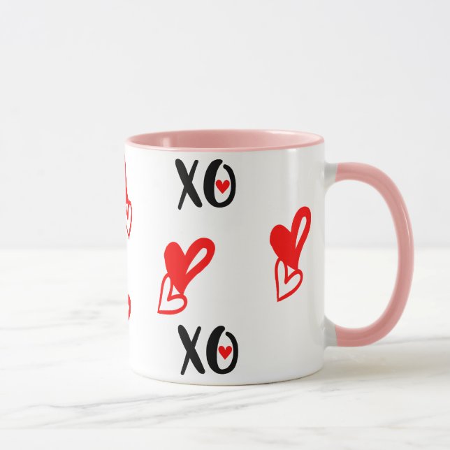 XO XO Heart Valentines Day Mug - Cute Kawaii Love (Droite)