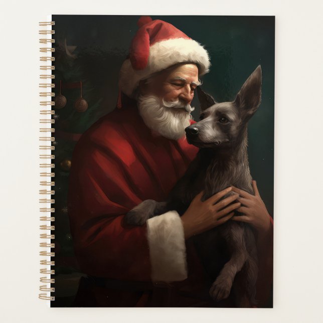 Xoloitzcuintli avec le Père Noël Festif de Noël (Devant)
