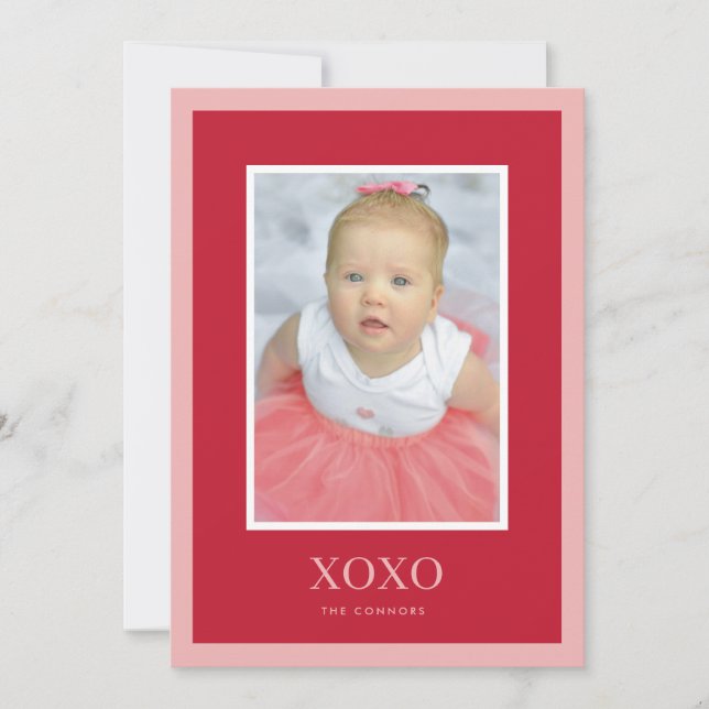 XOXO Bold Frame Valentine's Day Carte photo (Devant)