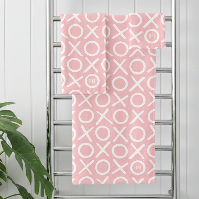 XOXO Câlins et Bisous Monogramme Rose Pastel Moder (Créateur téléchargé)