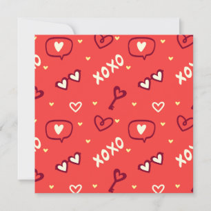 XOXO Carte de la Saint-Valentin avec un Doodle d'a