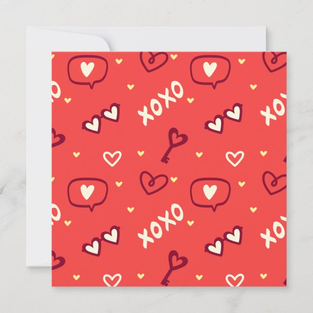 XOXO Carte de la Saint-Valentin avec un Doodle d'a (Devant)