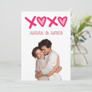 XOXO Carte de Saint-Valentin personnalisée avec ph