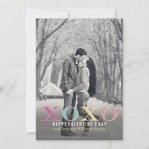 XOXO coloré Cartes Saint Valentin