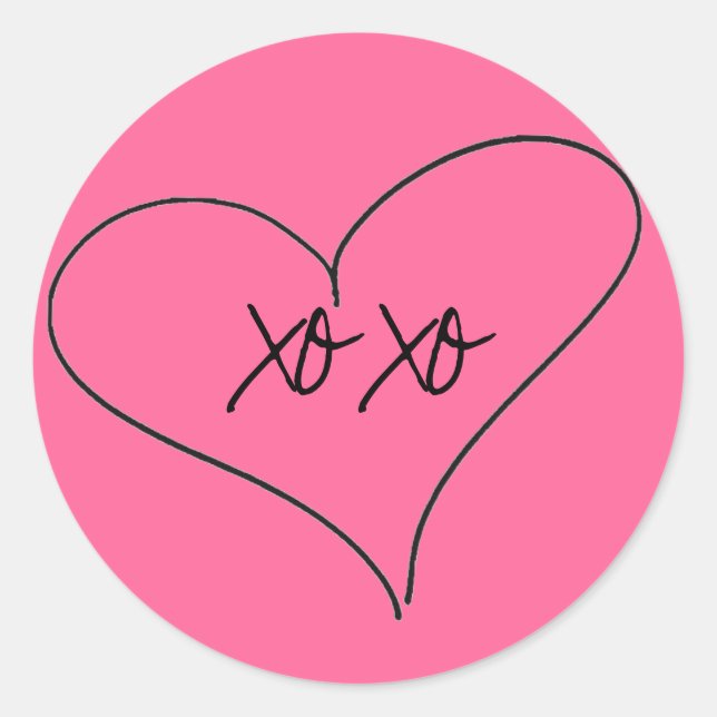 xoxo dans autocollant à coeur ouvert (Devant)