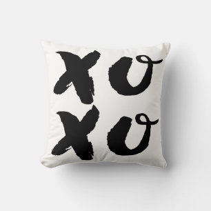 XOXO Embauches et baisers   Coussin de typographie