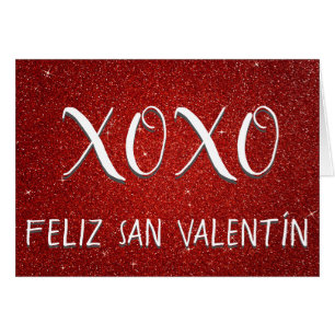 XOXO Feliz San Valentín Parties scintillant rouge