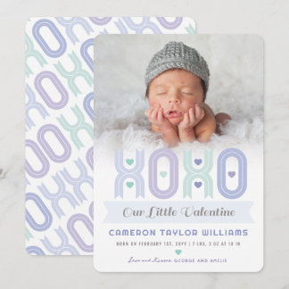 XOXO Little Valentine Photo Boy Faire-part de nais