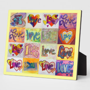XOXO Love Mosaic Collage Peinture Poème Plaque