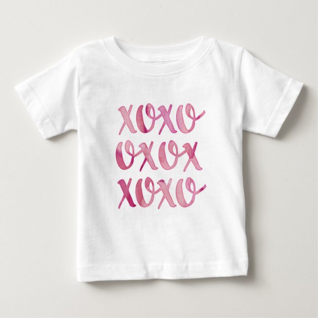 xoxo rose aquarelle typographie enfants T-shirt (Devant)