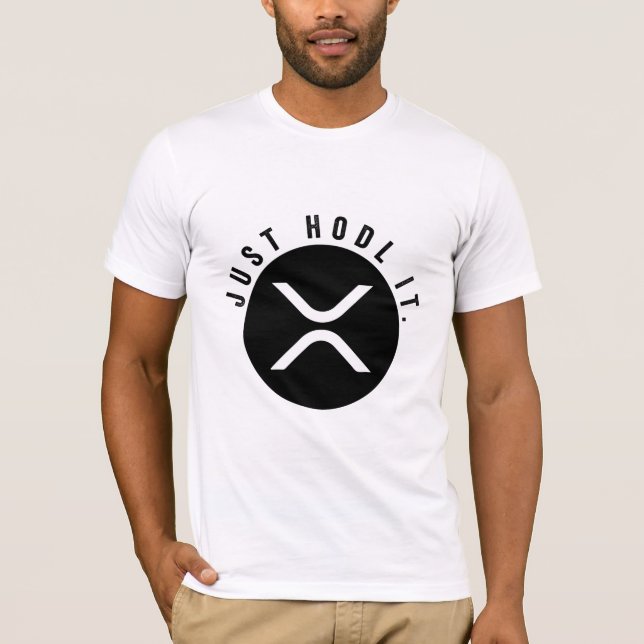 xrp juste tenir le t-shirt, mens t-shirt crypto (Devant)