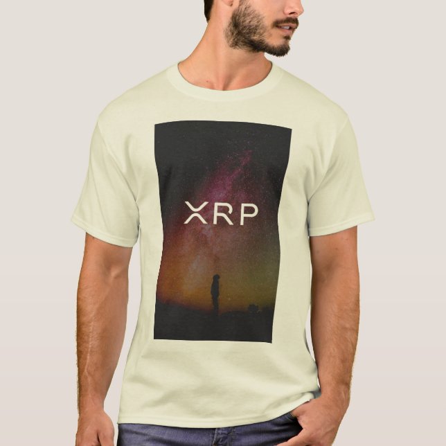 xrp, ondulation, T-shirt élégant de logo de ciel (Devant)