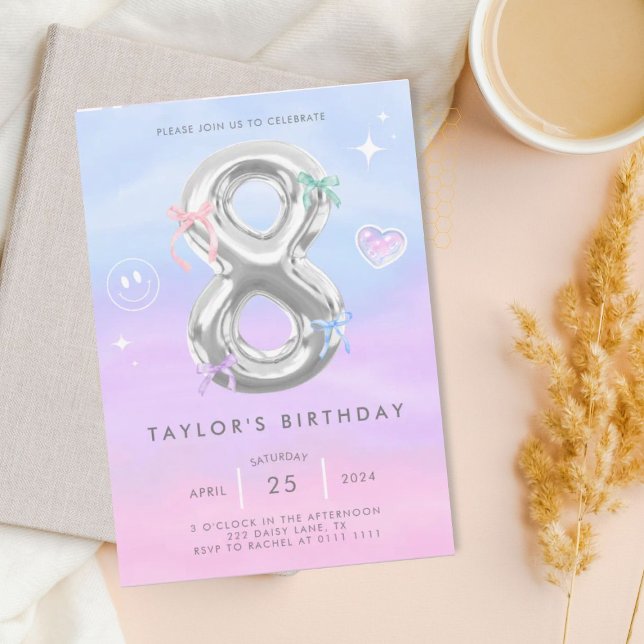 Y2K Cute 8e anniversaire Invitation (Créateur téléchargé)