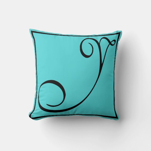 Y COUSSIN - La lettre Y sur fond aqua (Recto)