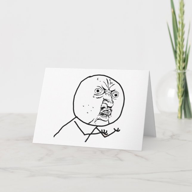 Y U NO (Original) - Carte de voeux horizontale (Devant)