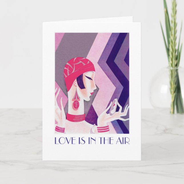 Y'a de l'amour dans l'air . Carte Art Déco Saint V (Devant)