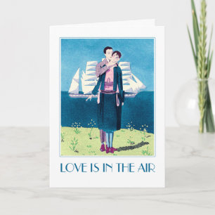 Y'a de l'amour dans l'air . Carte Art Déco Saint V