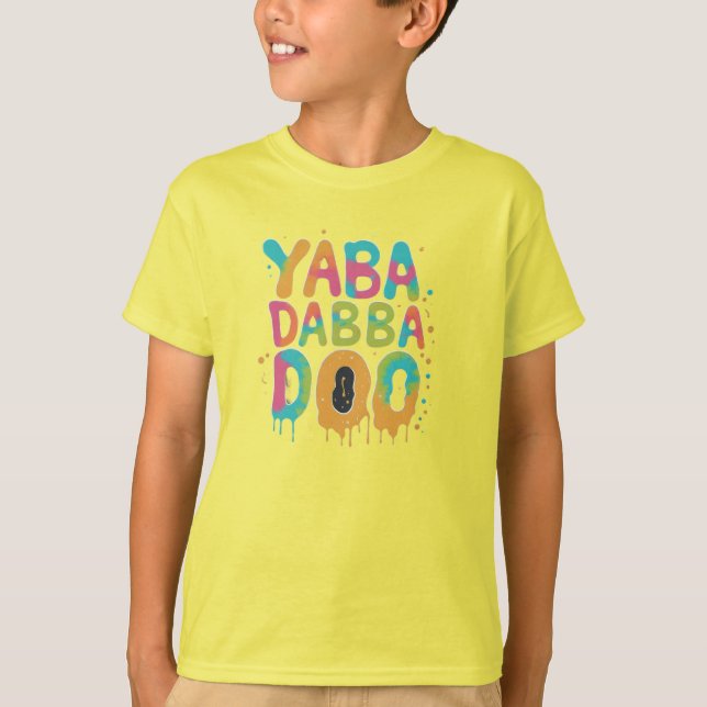 Yabba Dabba Doo ! T-shirt explosion multicolore (Devant)