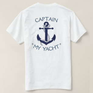 Yacht personnalisé Ancre "Votre nom ici" T-shirt