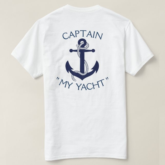 Yacht personnalisé Ancre "Votre nom ici" T-shirt (Design dos)