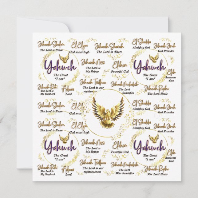 Yahweh Passover Card (Devant)