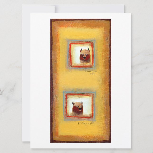 Yak amies couple fun mignonne relation étrange art (Devant)