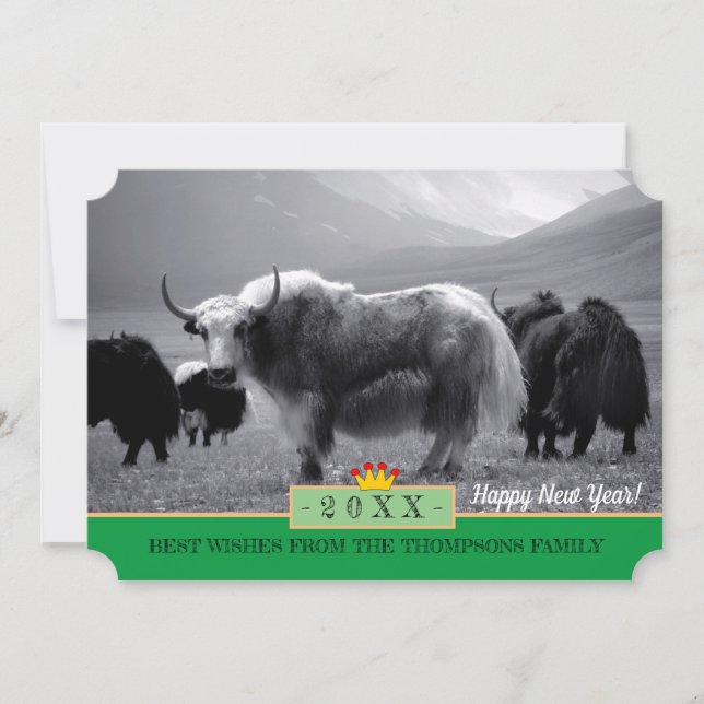 Yaks & Bonne année ! Carte /Himalaya, Yak Tibet (Devant)
