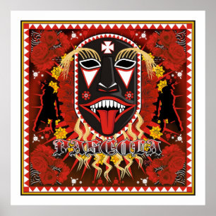 yaqui pescula mask art poster