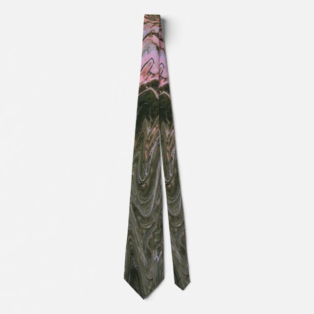 Yard Chien 3 Pink Green Fluid Cravate Abstraite (Devant)