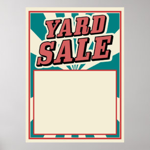 Yard Vente affiche vintage rayures rétro couleurs