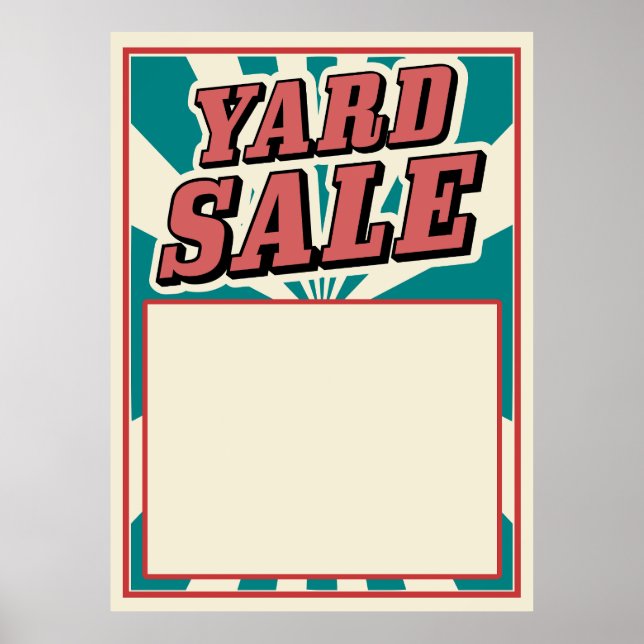Yard Vente affiche vintage rayures rétro couleurs (Devant)