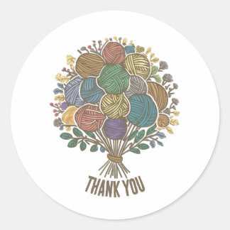 Yarn Ball Bouquet merci sticker