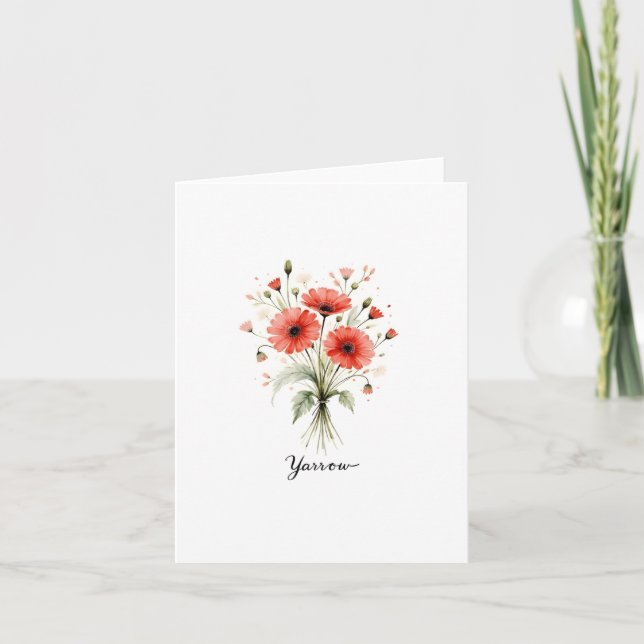 Yarrow Floral  Blank Note Card (Devant)