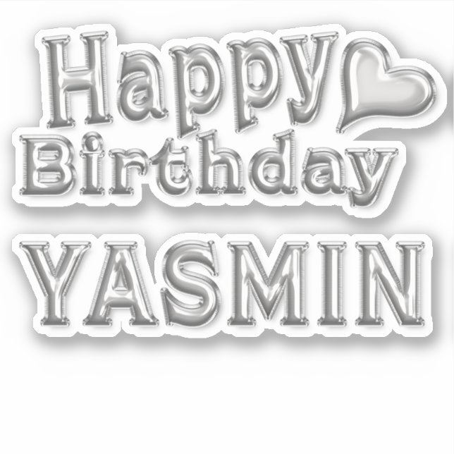 Yasmin Happy Birthday Autocollants (Devant)