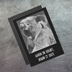 Yawning Koala-drôle citation magnétique+carte